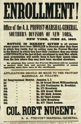 Poster di reclutamento per la Divisione Meridionale di New York, 23 giugno 1863
